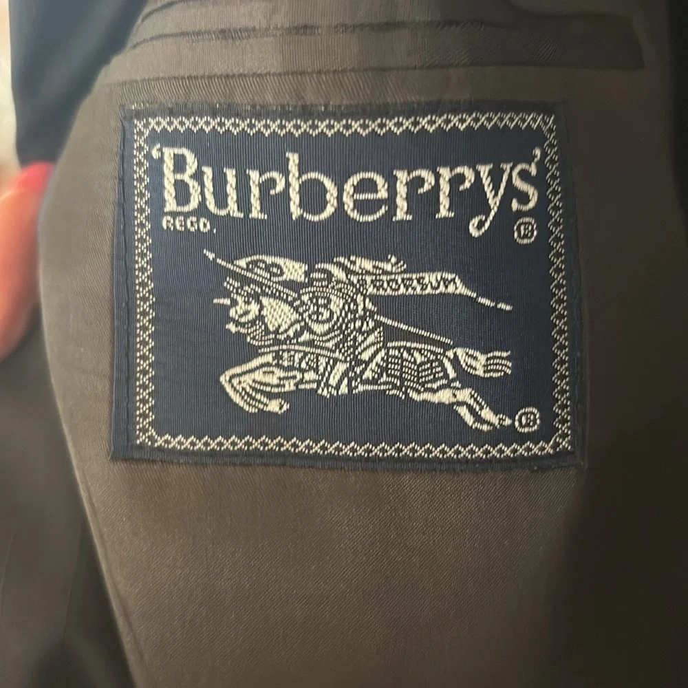 Burberry Men’s 100% Wool Navy Blazer with textured pin stripe/ 40 see details